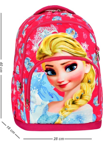 Ilkokul Anaokul Sırt Çantası Kız Çocuk Beslenme Çantalı Termos Özellikli Kalemlikli Ortopedik 3 Lü Set Kraliçe Su Geçirmez Okul Çantası Dijital Baskı Pembe modelleri