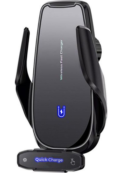 Winex Q9 15W Sensörlü Araç Içi Kablosuz Hızlı Şarj Aleti ve Telefon Tutucu