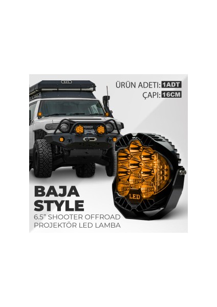 6.5 Baja Style Shooter Offroad Projektör LED Lamba (Sarı, Turuncu, Beyaz Renk Seçenekleriyle)