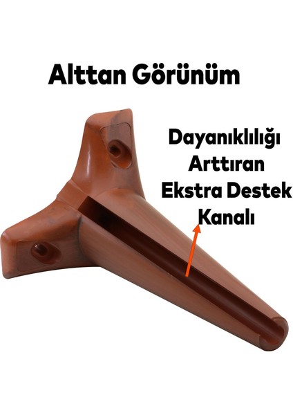 Aspen Lüks Mobilya Kanepe Koltuk Tv Ünitesi Baza Ayağı Ayakları 18 Cm Ahşap Desenli Ayak (4 Adet)