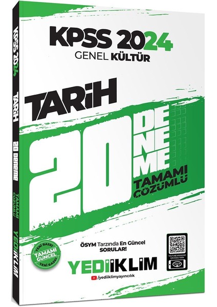 2024 KPSS Genel Kültür Tarih Tamamı Çözümlü 20 Deneme