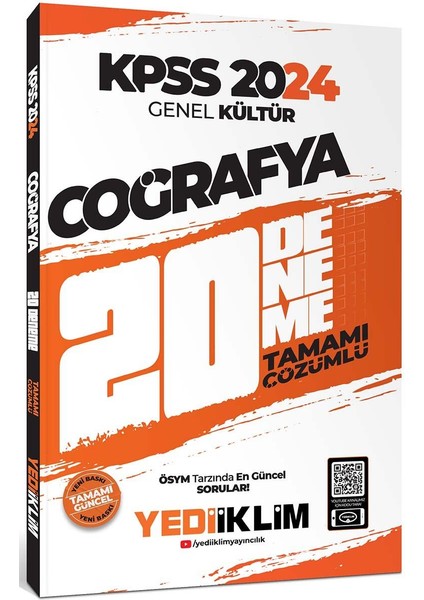 2024 KPSS Genel Kültür Coğrafya Tamamı Çözümlü 20 Deneme
