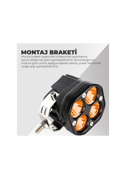 40W Baja Style 8 cm Ultra Parlak LED Projektor Off Road (Turuncu ve Sarı Seçenekleri Ile)