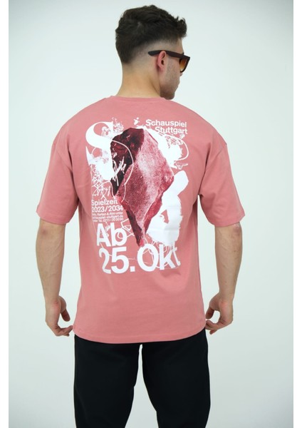 Erkek Oversize Bisiklet Yaka Basic Kısa Kollu Yazı Baskılı T-Shirt modelleri