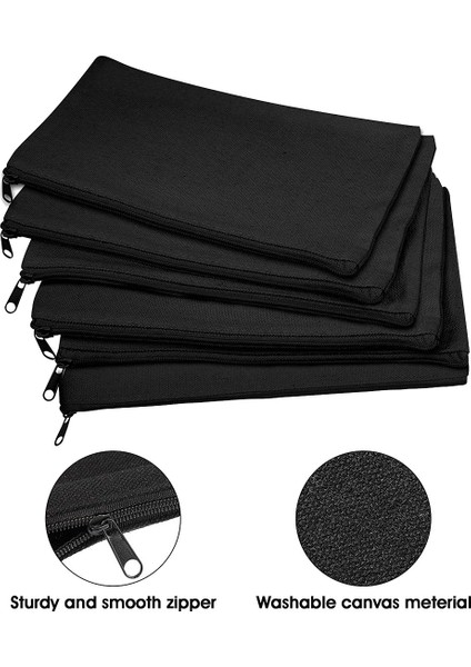 40 Adet Tuval Kalem Çantası Fermuarlı Makyaj Çantaları Boş El Sanatları Dıy (Siyah) (Yurt Dışından) fiyatları