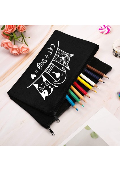 40 Adet Tuval Kalem Çantası Fermuarlı Makyaj Çantaları Boş El Sanatları Dıy (Siyah) (Yurt Dışından) fırsatları