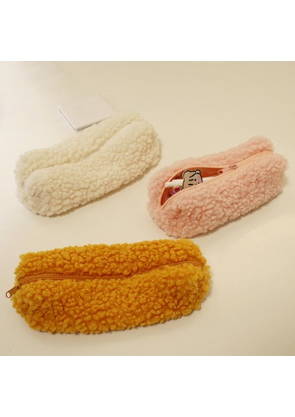 Kalem Kutusu Kılıfı Peluş Kawaii Fermuarlı Çantalar Kozmetik Makyaj (Kahverengi) (Yurt Dışından) fırsatları