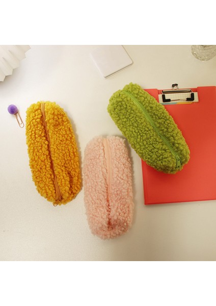 Kalem Kutusu Kılıfı Peluş Kawaii Fermuarlı Çantalar Kozmetik Makyaj (Kahverengi) (Yurt Dışından) indirimleri