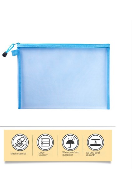 Adet Örgü Fermuarlı Kese Şeffaf Evrak Çantası 5 Renk A6(19X11CM) (Yurt Dışından)