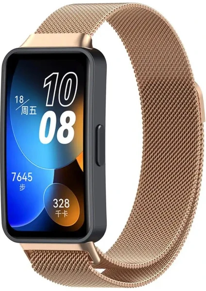 Huawei Band 8 Kordon Metal Mıknatıslı Hasır Kayış