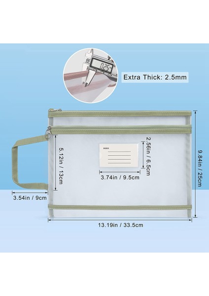 3 Adet A4 Yarı Saydam A4 Belge Çantası Örgü Fermuarlı Kese 3 Renk (Yurt Dışından)