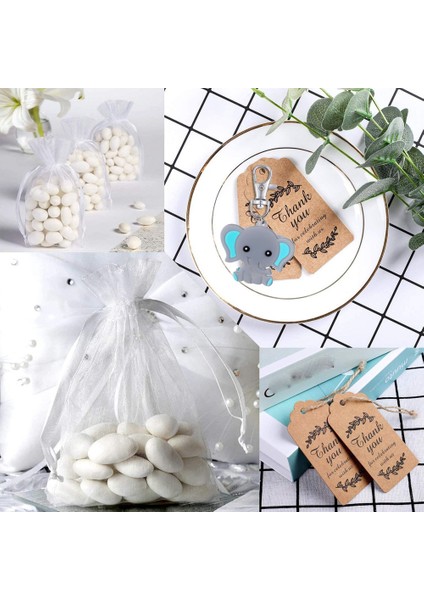 20 Adet Bebek Duş Iade Misafirler Için Hediyeler Organze Çantalar Kraft Etiketler (Yurt Dışından) modelleri