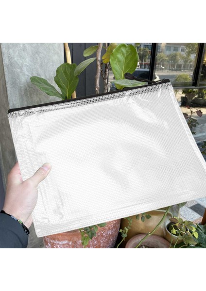 12 Adet A4 Fermuarlı File Çanta Pvc Ofis Malzemeleri Saklama Çantası (34CMX24CM) (Yurt Dışından)