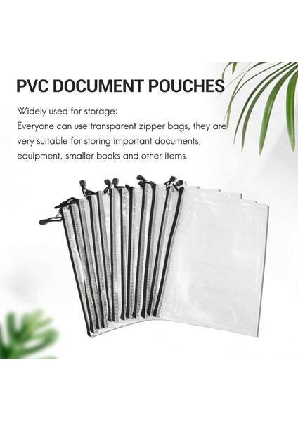 12 Adet A4 Fermuarlı File Çanta Pvc Ofis Malzemeleri Saklama Çantası (34CMX24CM) (Yurt Dışından)