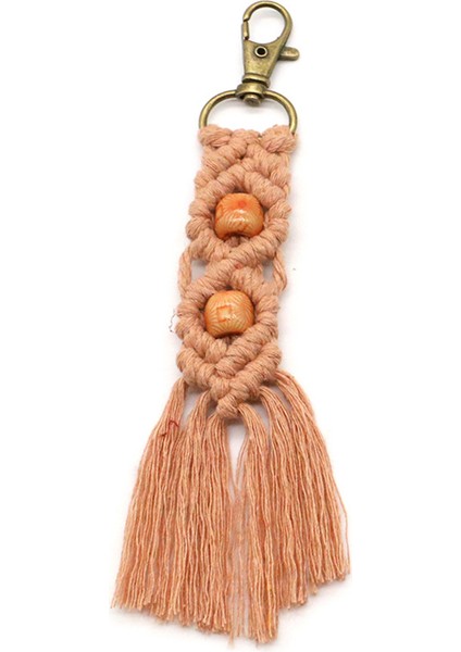 Araba Anahtarı Için Mini Makrome Anahtarlıklar Boho Makrome Çanta Charms, Haki (Yurt Dışından)