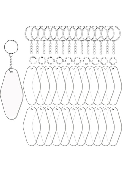 30 Akrilik Levha, 30 Anahtarlık Halkası ve 30 Atlama Halkası Dahil (Yurt Dışından)