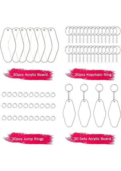 30 Akrilik Levha, 30 Anahtarlık Halkası ve 30 Atlama Halkası Dahil (Yurt Dışından) fiyatları