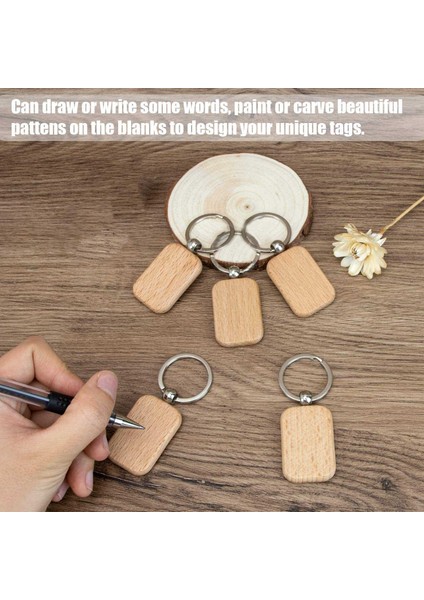 60 Adet Boş Yuvarlak Dikdörtgen Ahşap Anahtarlık Diy Ahşap Anahtarlık (Yurt Dışından) fırsatları