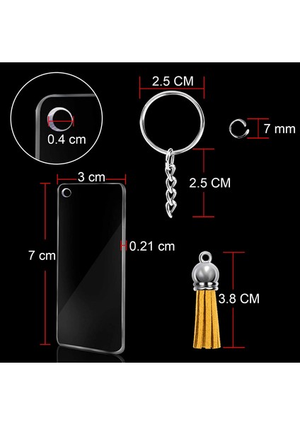 120 Parça Akrilik Anahtarlık Boş Püskül Kolye Seti Içeriği (Yurt Dışından) fiyatları