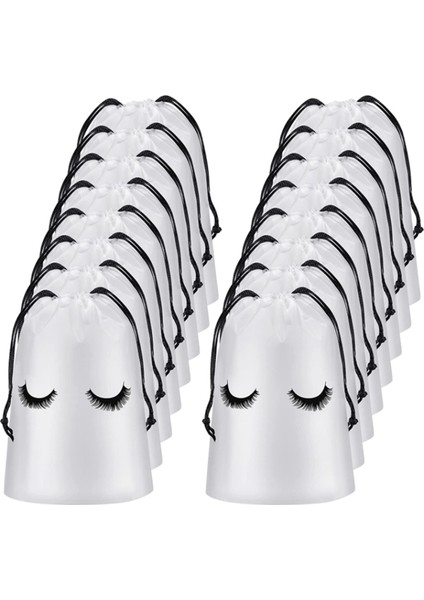 50 Parça Kirpik Bakım Çantaları Makyaj Çantaları Tuvalet Çantası Beyaz, S (Yurt Dışından)