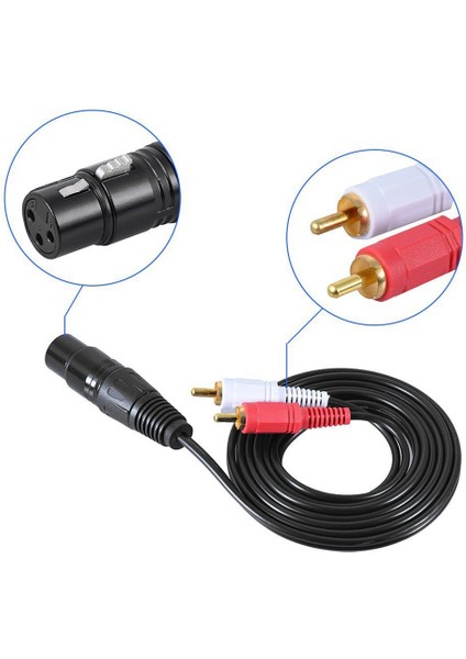 Ses Ayırıcı Yama Y Kablo Kablosu 1 Xlr Dişi - 2 Rca Erkek Fiş (Yurt Dışından)