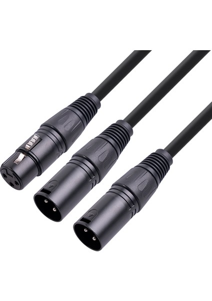 Xlr Ayırıcı Kablo, 3 Pinli Xlr Dişi - Çift Xlr Erkek Yama Y Kablosu (Yurt Dışından)