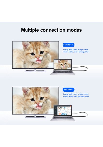 Type-C - HDMI Uyumlu Adaptör Kablosu Siyah (Yurt Dışından)