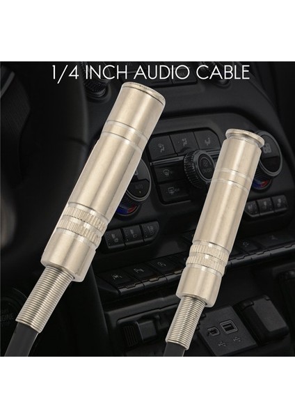 6.35MM 1/4 Inç Stereo Jak Ayırıcı Çift Sokete Kurşun Fiş (Yurt Dışından)