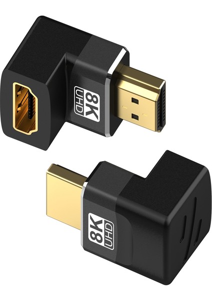 8k HDMI Uyumlu 90 Derece Sağ Açılı Adaptör Erkek - Dişi (Yurt Dışından)