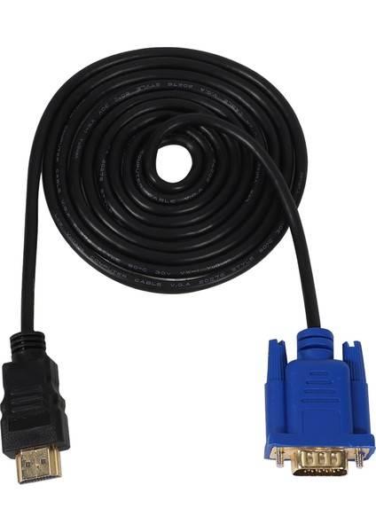 Hdtv HDMI Altın Erkek - VGA Erkek 15PIN Adaptör Kablosu 6ft 1.8m 1080P (Yurt Dışından)