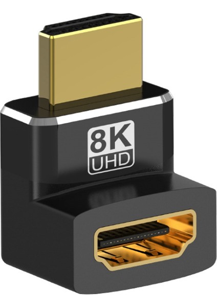 8k HDMI Uyumlu 270 Derece Sağ Açılı Adaptör Erkek - Dişi (Yurt Dışından)