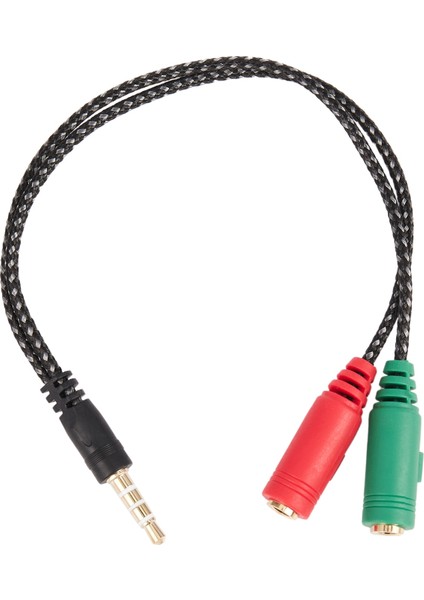 Pc Için 1 Adet Kablo Adaptörü 2'si 1 Arada Splitter 4 Kutuplu 3.5mm Ses Kablosu (Yurt Dışından)