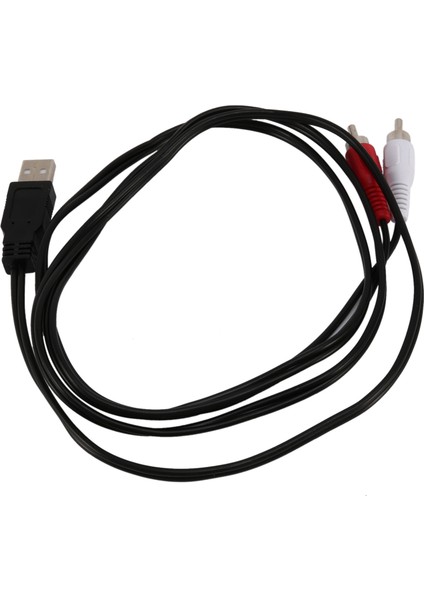 1.5m USB A Erkek - 2x Rca Fono Av Kablosu Tv Aux Ses Video Adaptörü (Yurt Dışından)