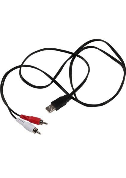 1.5m USB A Erkek - 2x Rca Fono Av Kablosu Tv Aux Ses Video Adaptörü (Yurt Dışından)