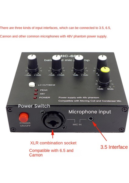 Mikrofon Kondansatörü Mikrofon Amplifikatörü Müzik Ses Amplifikatörü (Yurt Dışından)