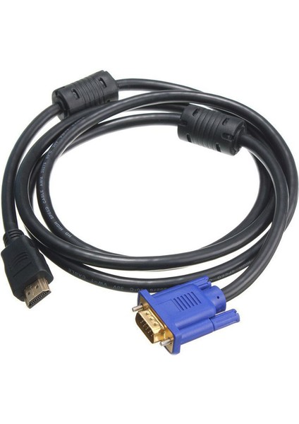 Pc Için 1.8m Mavi Hdtv HDMI - VGA HD15 Erkek Adaptör Kablosu Dönüştürücü (Yurt Dışından)