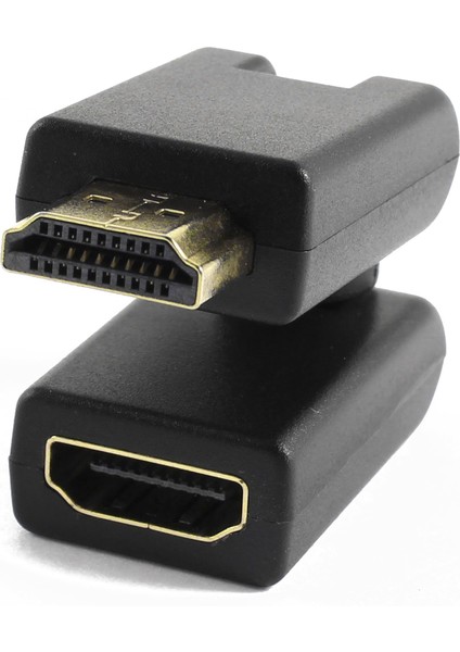 Döndürme 360 Derece V1.4 HDMI Erkek - Dişi Konnektör Adaptörü Siyah (Yurt Dışından)