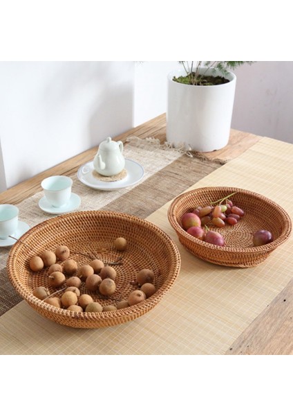 Meyve Sepeti El Yapımı Rattan Depolama Sepeti Dokuma Sepet Ev, S (Yurt Dışından)