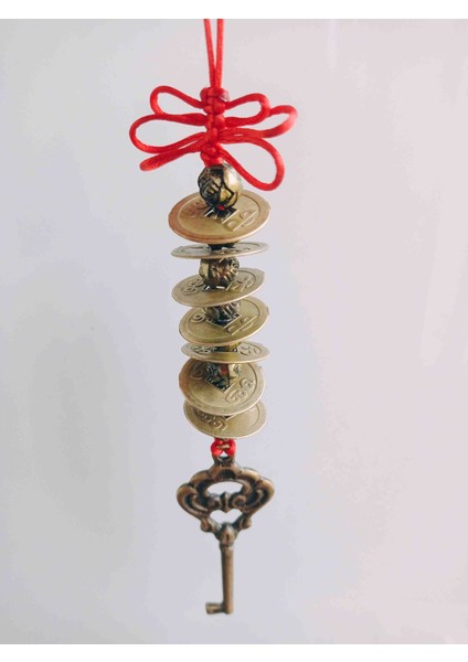 Feng Shui 7'li Çin Şans Parası Dilek Anahtarı Spirit Nest Tibet Tılsım