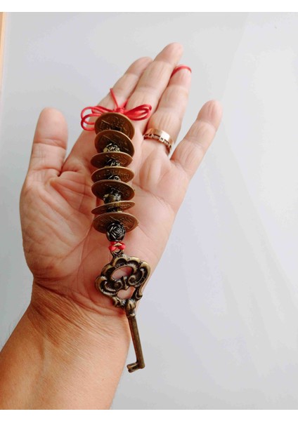 Feng Shui 7'li Çin Şans Parası Dilek Anahtarı Spirit Nest Tibet Tılsım