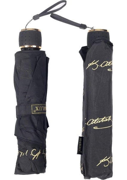 Siyah Atatürk Imza Desenli Uni Şemsiye M21MAR106R001 fırsatları