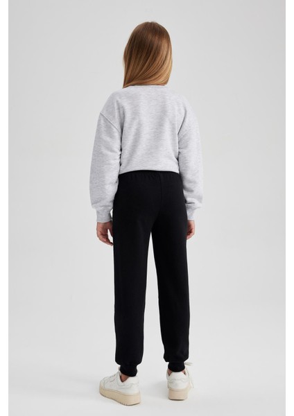 Kız Çocuk Siyah Jogger Standart Fit Okul Eşofman Altı Y1226A623AU
