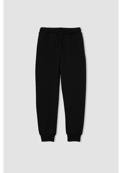 Kız Çocuk Siyah Jogger Standart Fit Okul Eşofman Altı Y1226A623AU