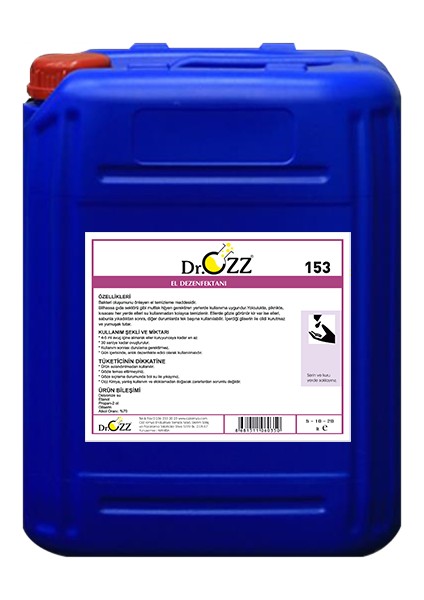 153 Alkol Bazlı El Dezenfektanı 20 lt