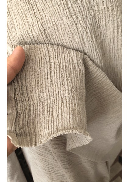 Örme Bürümcük Kumaş Likralı Çift En Vizon Renk ( Crop-Bluz-Pantolon-Elbis-Ceket)