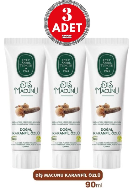 Diş Macunu Karanfil Özlü 90 ml x 3