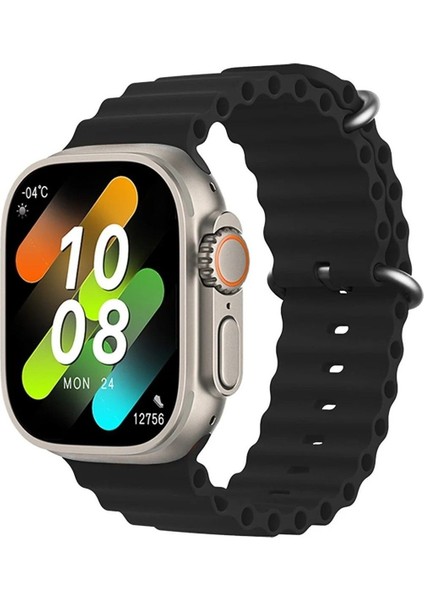 H11+ Ultra Watch 8 Pusula Nfc Siri Vidalı Kordon Bluetooth Arama Özellikli Akıllı Saat H11 Series