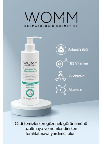 Dermatologic Cosmetics Arındırıcı Yüz Temizleme Jeli - Gözenek Küçültücü, Nemlendirici, Ferahlatıcı Etki 250 ml