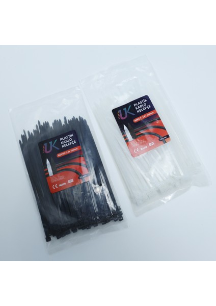 Plastik Kablo Bağı Plastik Kelepçe Cırt Klips 3.6X150-200-250-300-400 mm 1000 Adet 10 Paket