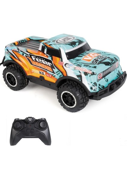 Full Fonksiyon LED Işıklı Gövde 1:24 Off Road Şarjlı Uzaktan Kumandalı Yarış Arabası Turkuaz